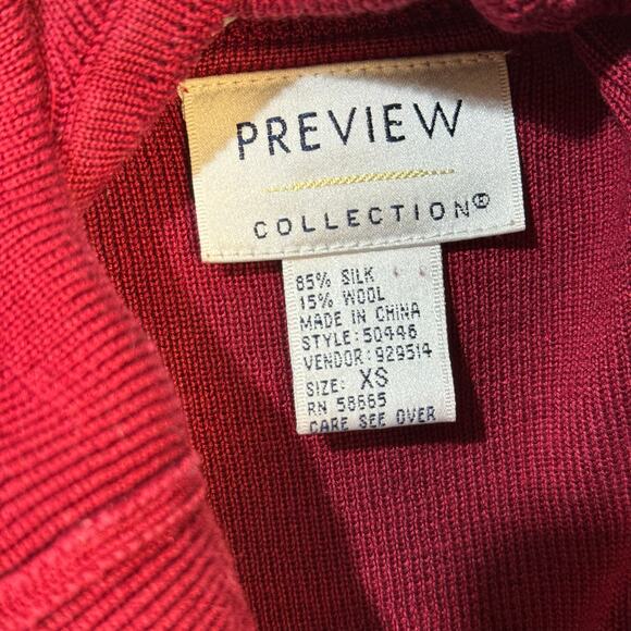 Preview Collection Knitted Silk Turtle Neck Sleeveless Sweater Blouse X-Small XS - Picture 6 of 6